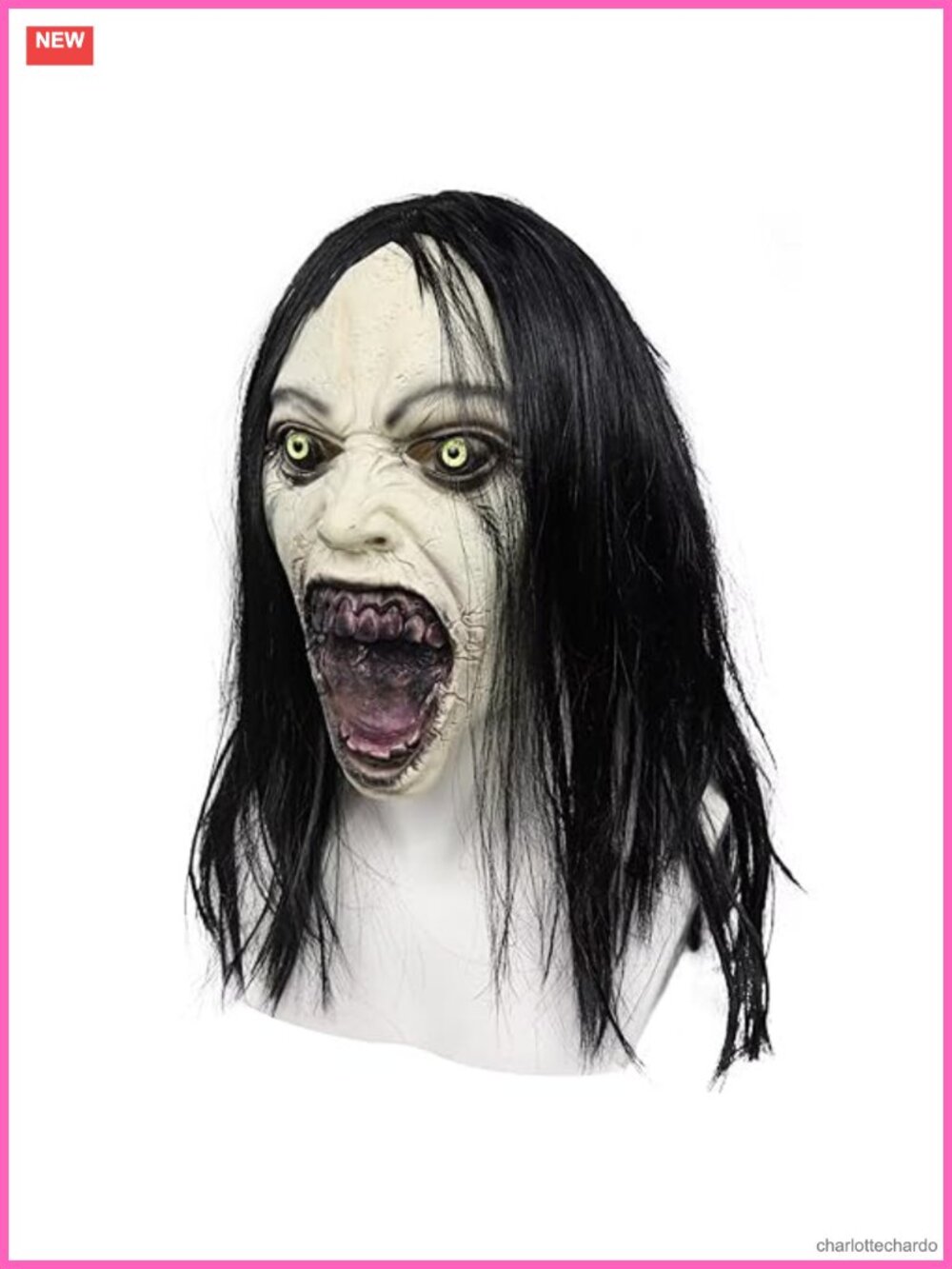 Full Head Latex Horror Mask with Wigs Scary Evil Ghost Devil Creepy Demon